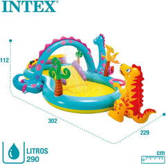 Intex Dinoland Inflatable Play Center – Dinosaur-Themed Water Pool with Slide & Sprayer (Model 57135)