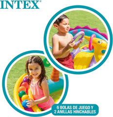 Intex Dinoland Inflatable Play Center – Dinosaur-Themed Water Pool with Slide & Sprayer (Model 57135)
