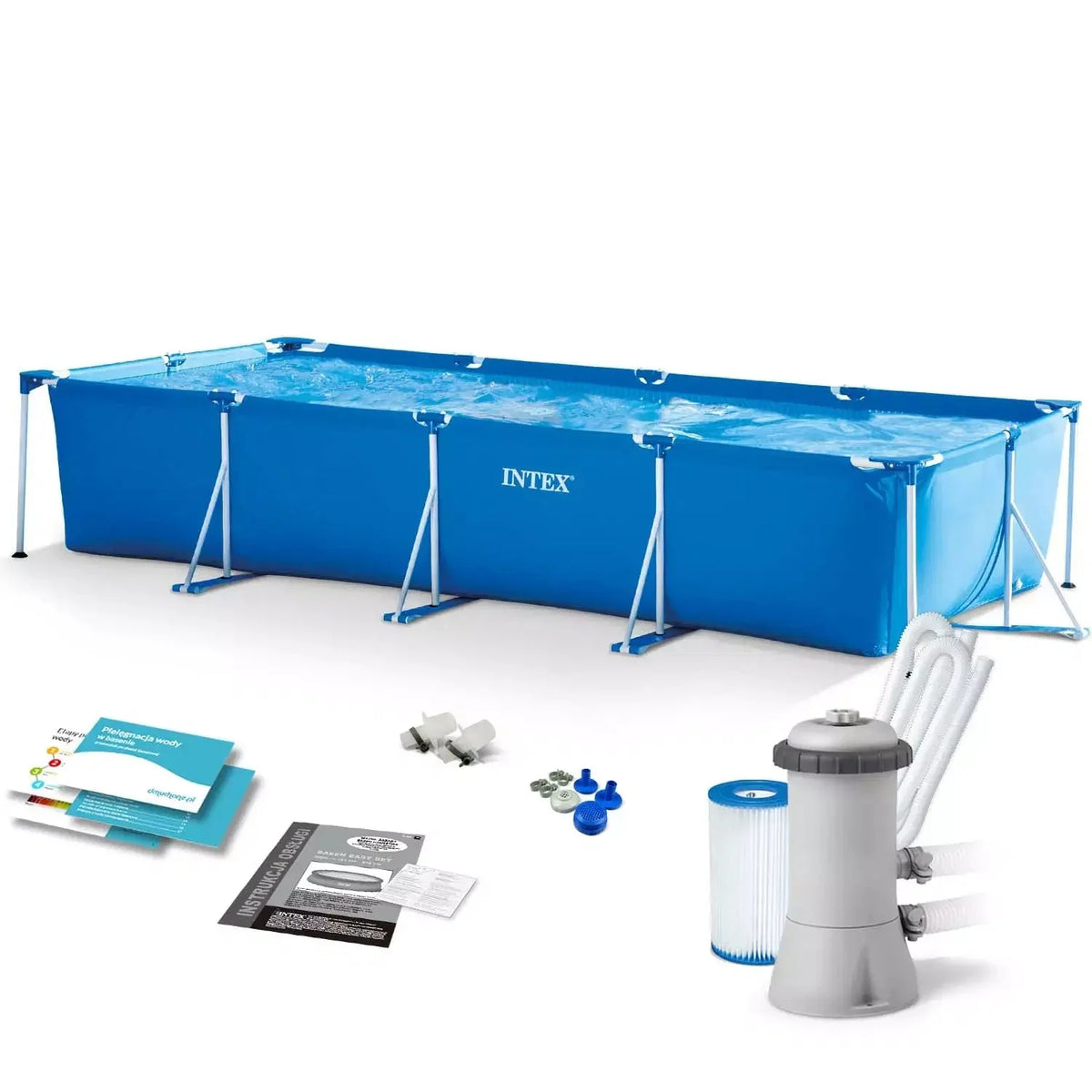 Intex Rectangular Frame Pool with Pump 4.50mx2.20x84cm 28274